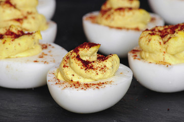 Homemade Spicy Deviled Eggs with Paprika