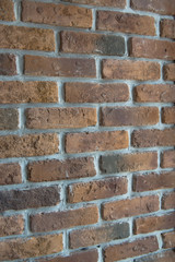 old vintage brick brown and cement wall for Background