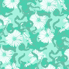 Fototapeta na wymiar Seamless pattern with chamomile flowers