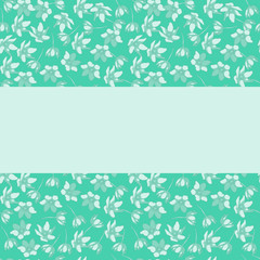 Template with place for text seamless pattern with spring flowers