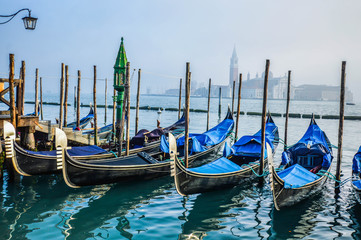 Fototapeta na wymiar Gondolas, Venice, Italy