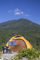 Camping on the mountain top.