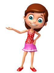 kid girl with Hold pose