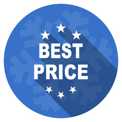 best price blue flat design christmas winter web icon with snowflake