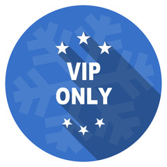 vip only blue flat design christmas winter web icon with snowflake