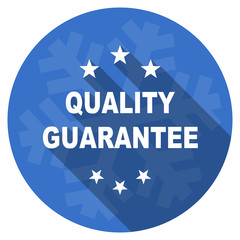 quality guarantee blue flat design christmas winter web icon with snowflake