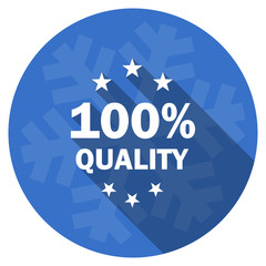 quality blue flat design christmas winter web icon with snowflake