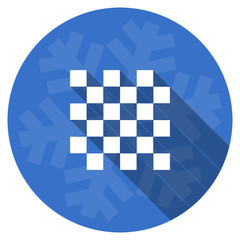 chess blue flat design christmas winter web icon with snowflake