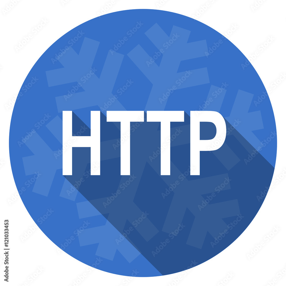 Poster http blue flat design christmas winter web icon with snowflake