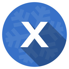 Fototapeta premium cancel blue flat design christmas winter web icon with snowflake