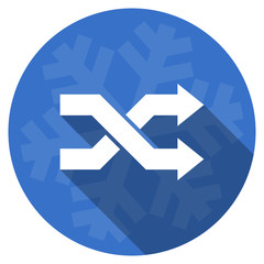 aleatory blue flat design christmas winter web icon with snowflake