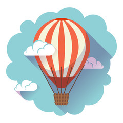 hot air balloon icon in the sky vector