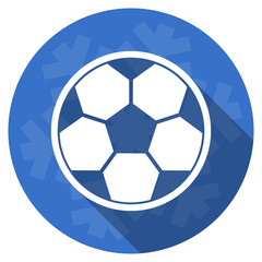 soccer blue flat design christmas winter web icon with snowflake