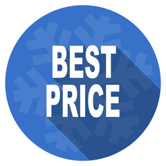 best price blue flat design christmas winter web icon with snowflake