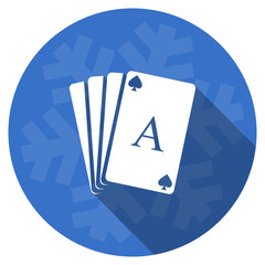 card blue flat design christmas winter web icon with snowflake