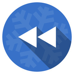 Obraz premium rewind blue flat design christmas winter web icon with snowflake