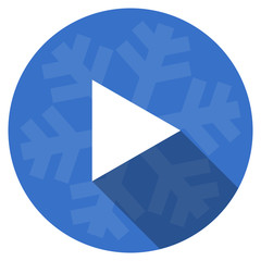 play blue flat design christmas winter web icon with snowflake