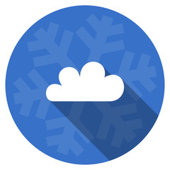 cloud blue flat design christmas winter web icon with snowflake