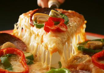 Panele Szklane Podświetlane  Kawałek gorącej pizzy