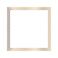 Greek style ornamental decorative frame pattern isolated. Greek Ornament. Vector antique frame pack. Decoration element patterns in black and gold colors. Ethnic collections. Vector illustrations.
