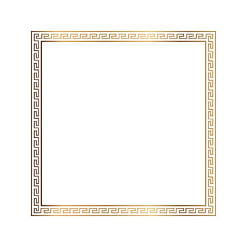 Greek style ornamental decorative frame pattern isolated. Greek Ornament. Vector antique frame pack. Decoration element patterns in black and gold colors. Ethnic collections. Vector illustrations.