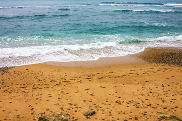 Sea sand beach, fresh blue water
