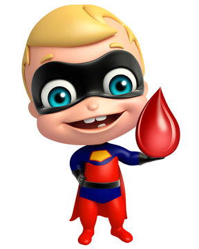 cute superbaby with Blood drop