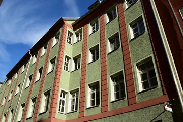 Naklejka premium View in the historical town of Regensburg, Bavaria, Germany