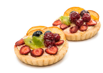 cake with fruit isolated