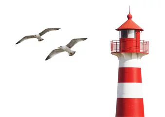 Cercles muraux Phare Phare aux mouettes