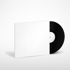 Vinyl Record with Cover Mockup