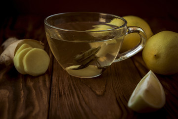 Tea with a lemon and ginger