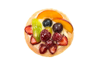cake with fruit isolated