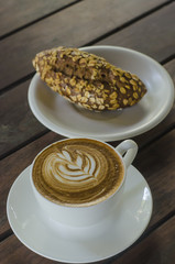 Barista making a cup of coffee
