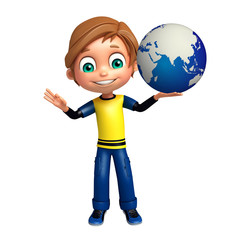 kid boy with earth sign