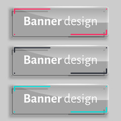 vector transparency banners with glass elements.