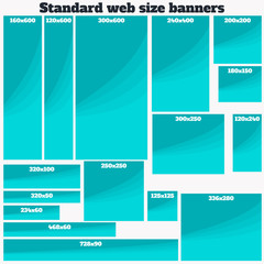 Empty Box Standard size web banners set.