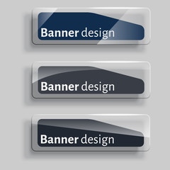 vector transparency banners with glass elements.