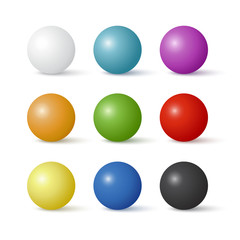 Collection of colorful glossy spheres