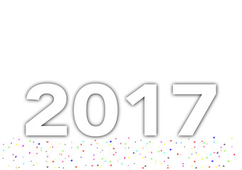 2017 confettis fond blanc