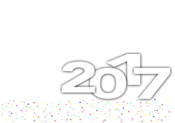 2017 petit confettis et fond blanc