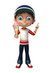 kid boy with ice cream