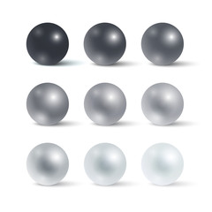 Set of realistic greyscale spheres