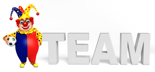 Clown with Team sign