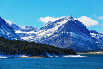 Obraz premium Glacier Park in winter