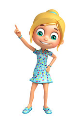 kid girl with Pointing Pose