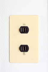 Japanese retro electrical switch on the wall