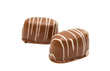 Belgian chocolate candies isolated