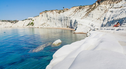 The white cliff called "Scala dei Turchi" in Sicily, 