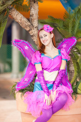 the beautiful girl in a suit of the fairy.